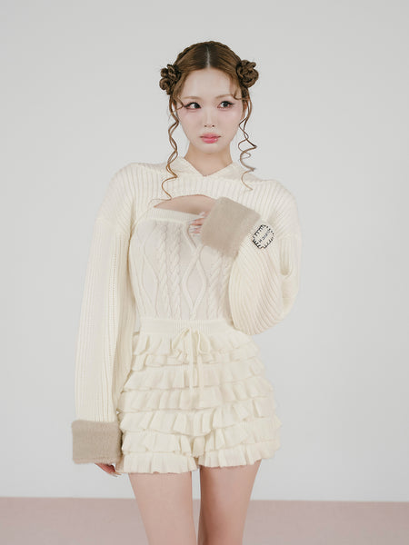 Frill Knit Combi Jumpsuit