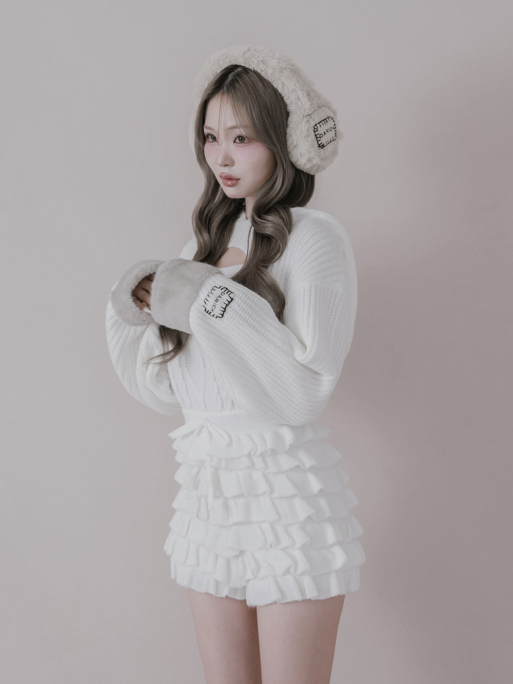 ダーリッチ Darich ダブルファブリックイヤーマフラー　グレー グレー ダブルファブリックイヤーマフラー – Darich