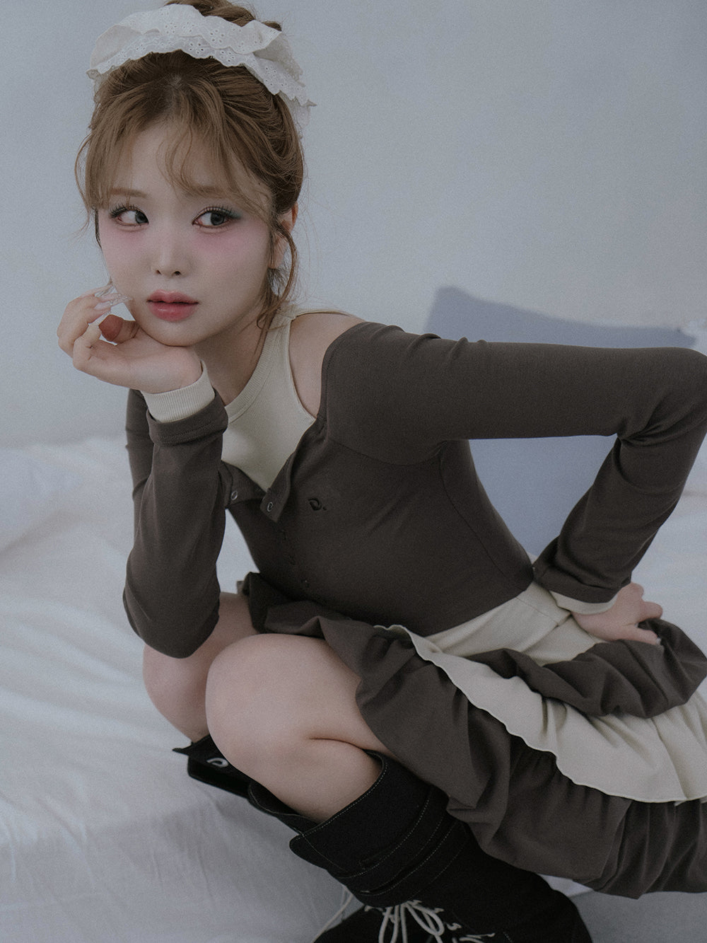 モデル：163cm（着用サイズ：FREE　着用カラー：C-GRY）