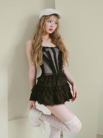 モデル：163cm（着用サイズ：FREE　着用カラー：BLK）