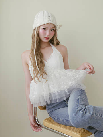 モデル：163cm（着用サイズ：FREE　着用カラー：WHT）