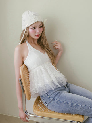 モデル：163cm（着用サイズ：FREE　着用カラー：WHT）