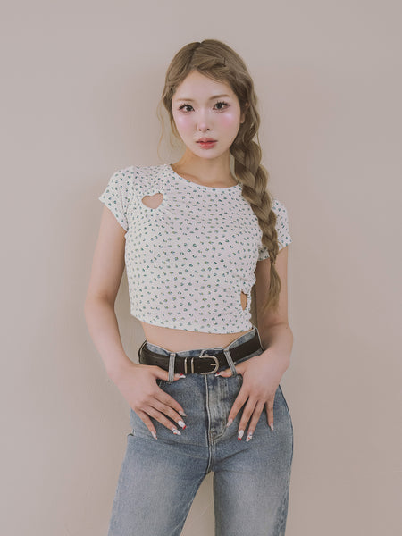 Heart Open Floral T-Shirt