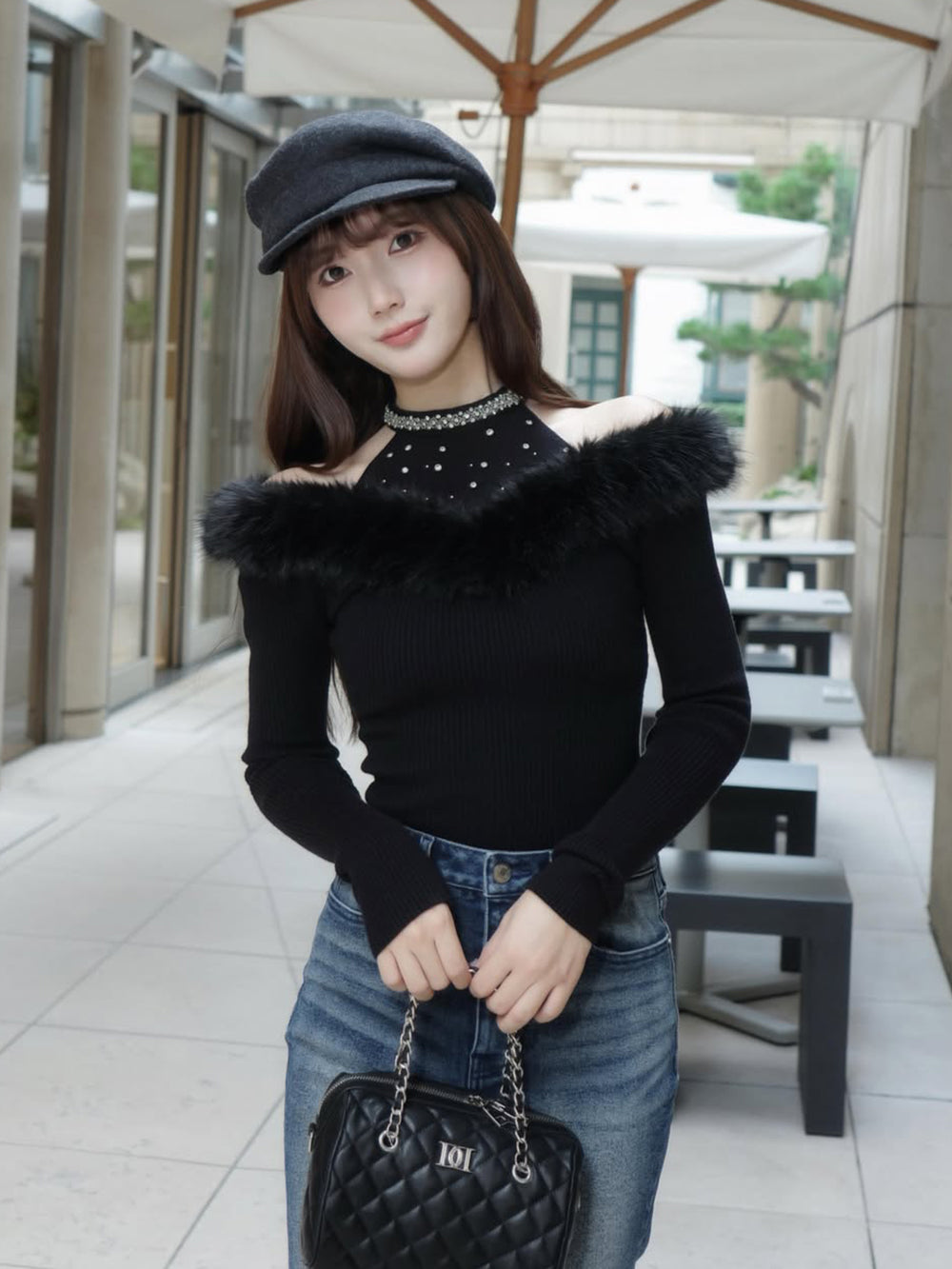 ファートリムビジューニットトップス – Darich