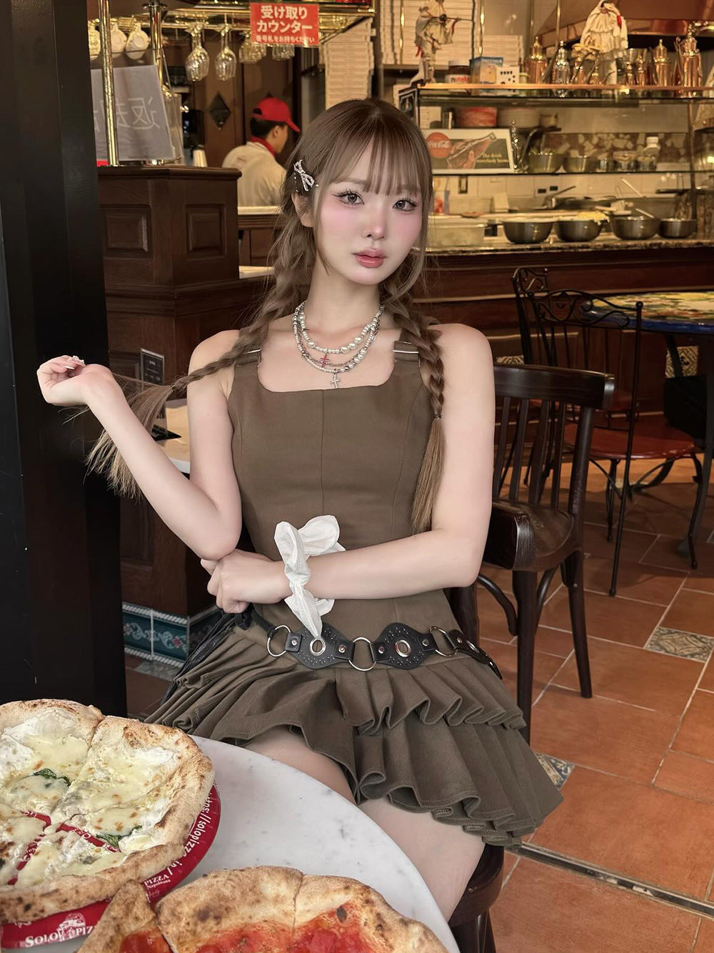 モデル：163cm（着用サイズ：FREE　着用カラー：KHA）