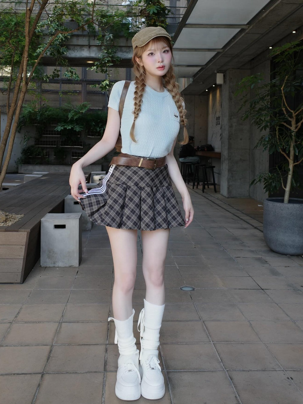 リメイクライクチェックミニスカート
