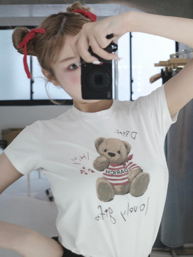 ダーリッチ Darich イラストDベアTシャツ （ホワイト