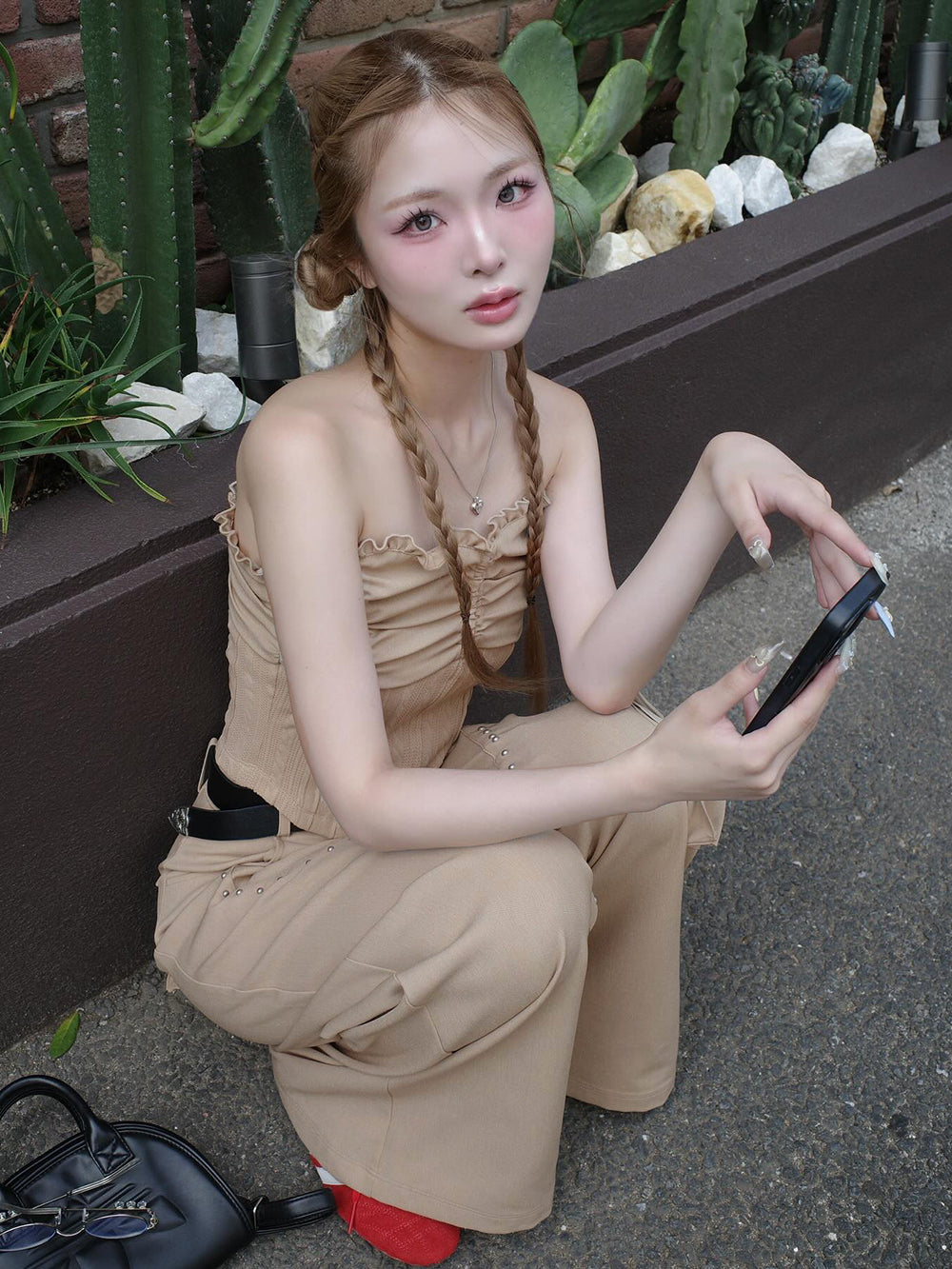 モデル：163cm（着用サイズ：M　着用カラー：BEG）