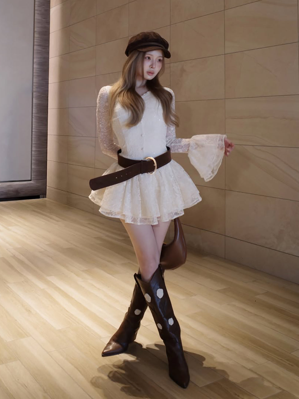 フェアリーレースフリルミニワンピース