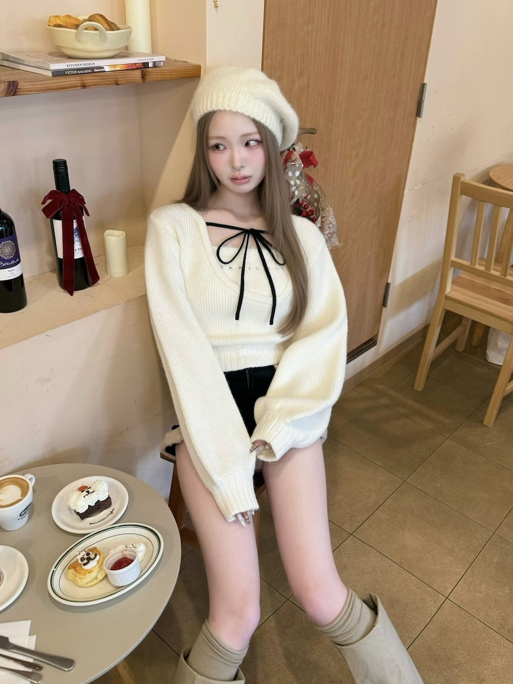 モデル：163cm（着用サイズ：FREE　着用カラー：IVO）