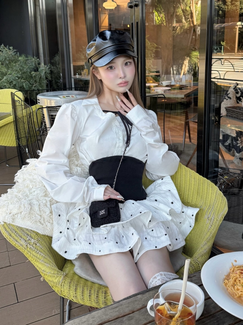 モデル：163cm（着用サイズ：FREE　着用カラー：WHT）