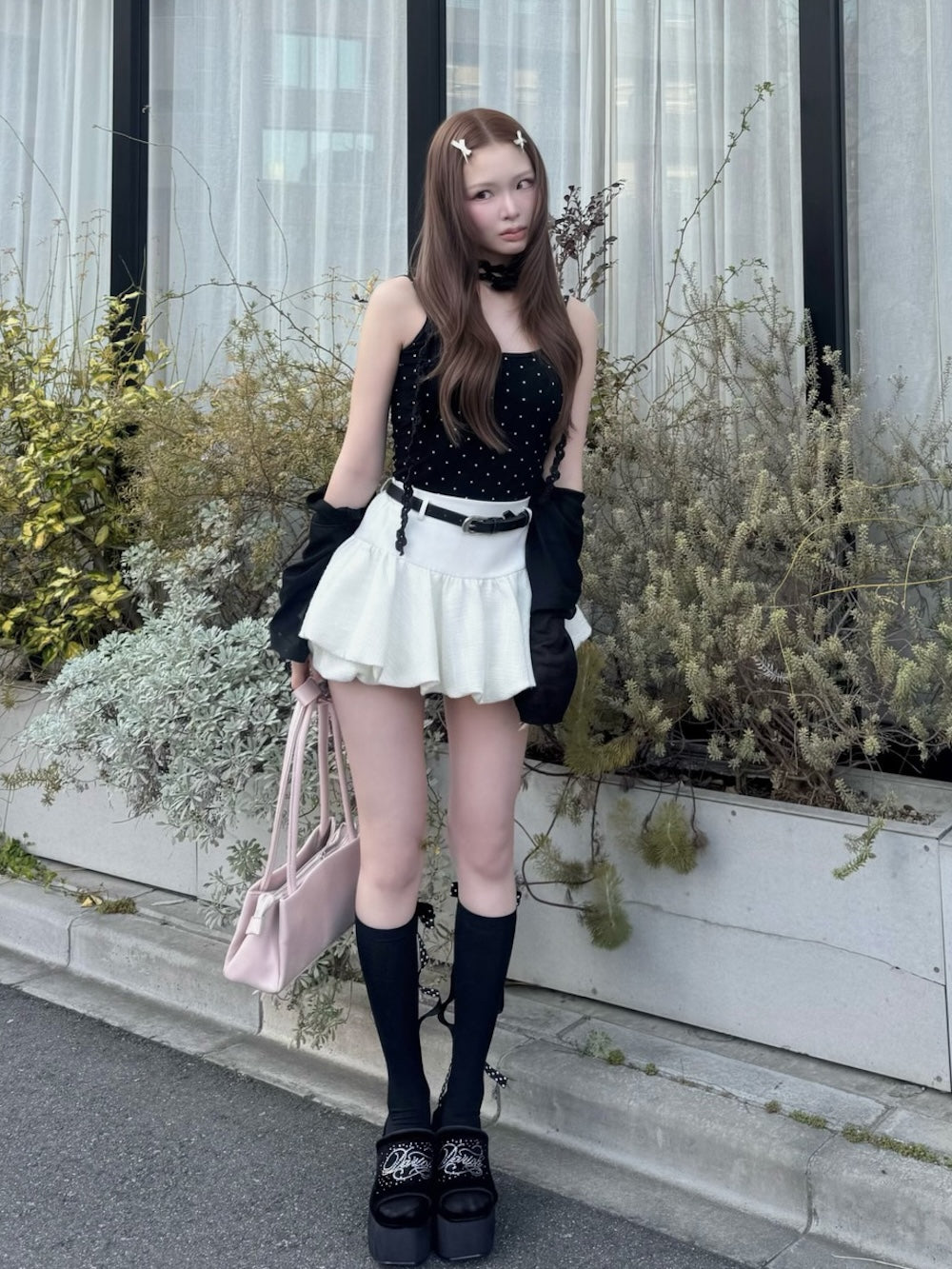 モデル：163cm（着用サイズ：FREE　着用カラー：WHT）