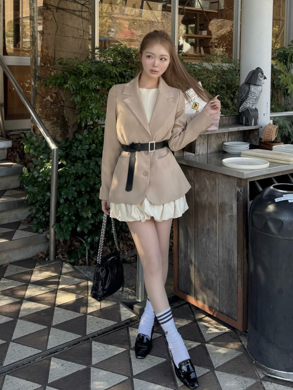 モデル：163cm（着用サイズ：S　着用カラー：BEG）