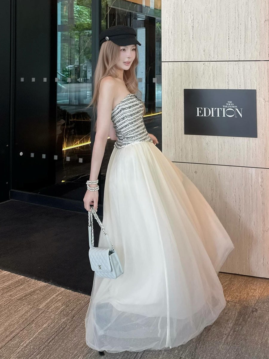 Camellia Tweed Long Tulle Setup