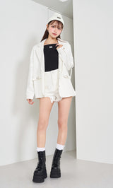 モデル：163cm（着用サイズ：S　着用カラー：WHT）
