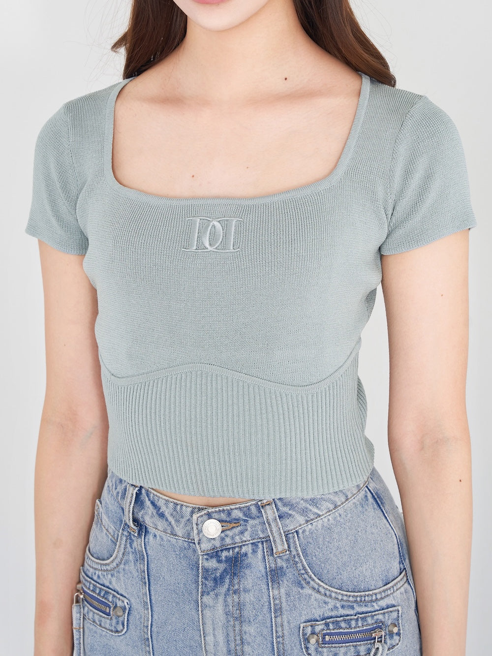 エンブロイダリークロップドニットトップス – Darich (ダーリッチ)