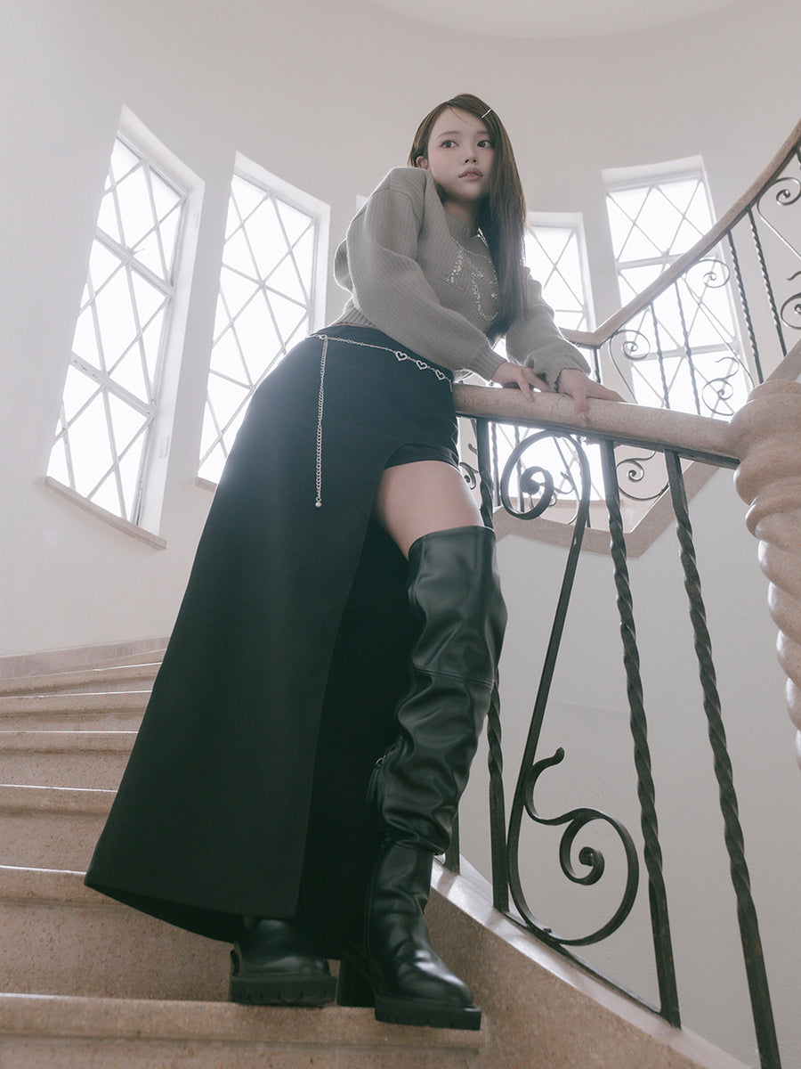 モデル：163cm（着用サイズ：S　着用カラー：BLK）