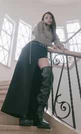 モデル：163cm（着用サイズ：S　着用カラー：BLK）
