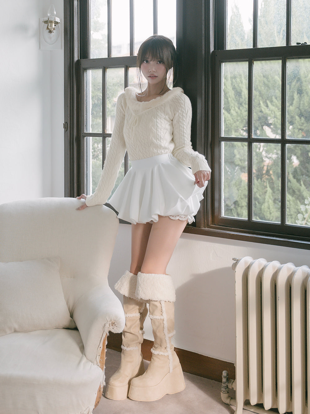 モデル：163cm（着用サイズ：FREE　着用カラー：WHT）