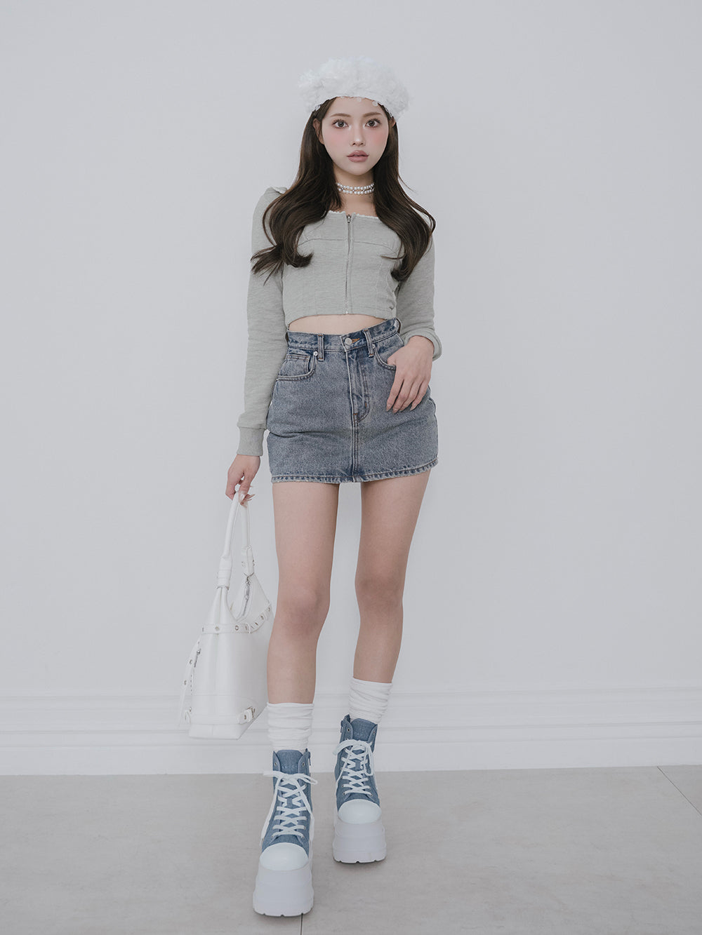 モデル：163cm（着用サイズ：FREE　着用カラー：GRY）