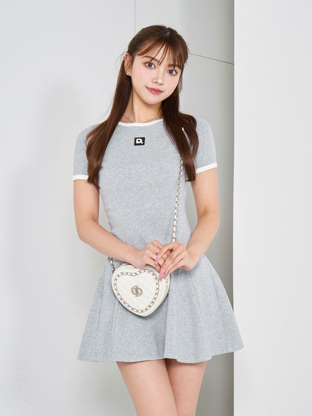 Cut-and-flare mini dress