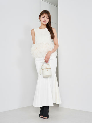 モデル：163cm（着用サイズ：S　着用カラー：WHT）