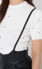 モデル：163cm（着用サイズ：S　着用カラー：BLK）