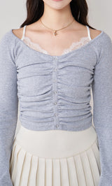 モデル：163cm（着用サイズ：FREE　着用カラー：GRY）