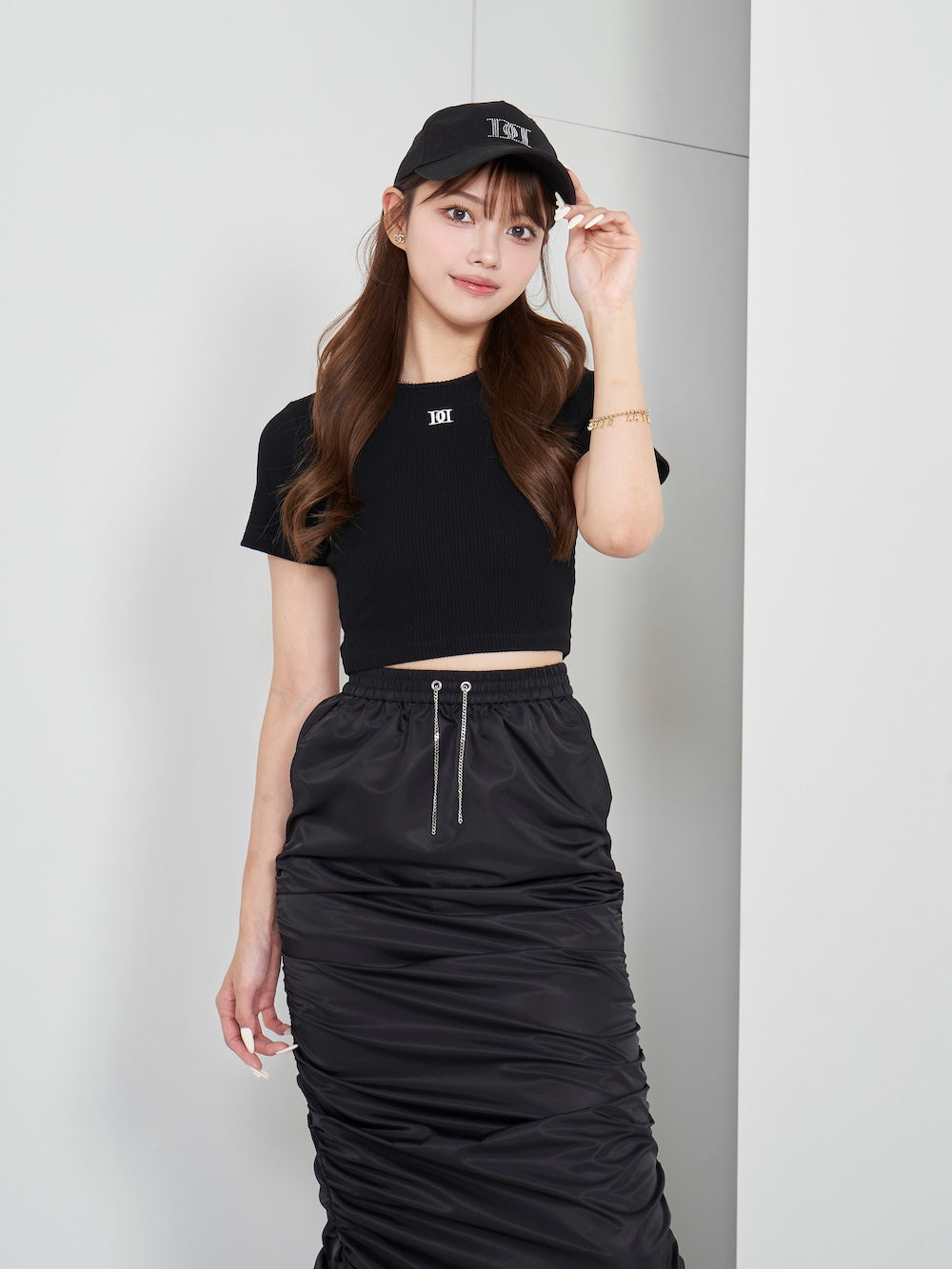 ロゴリブコンパクトトップス - blk