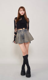 モデル：163cm（着用サイズ：M　着用カラー：I-BLU）