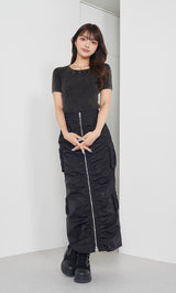 モデル：163cm（着用サイズ：FREE　着用カラー：BLK）