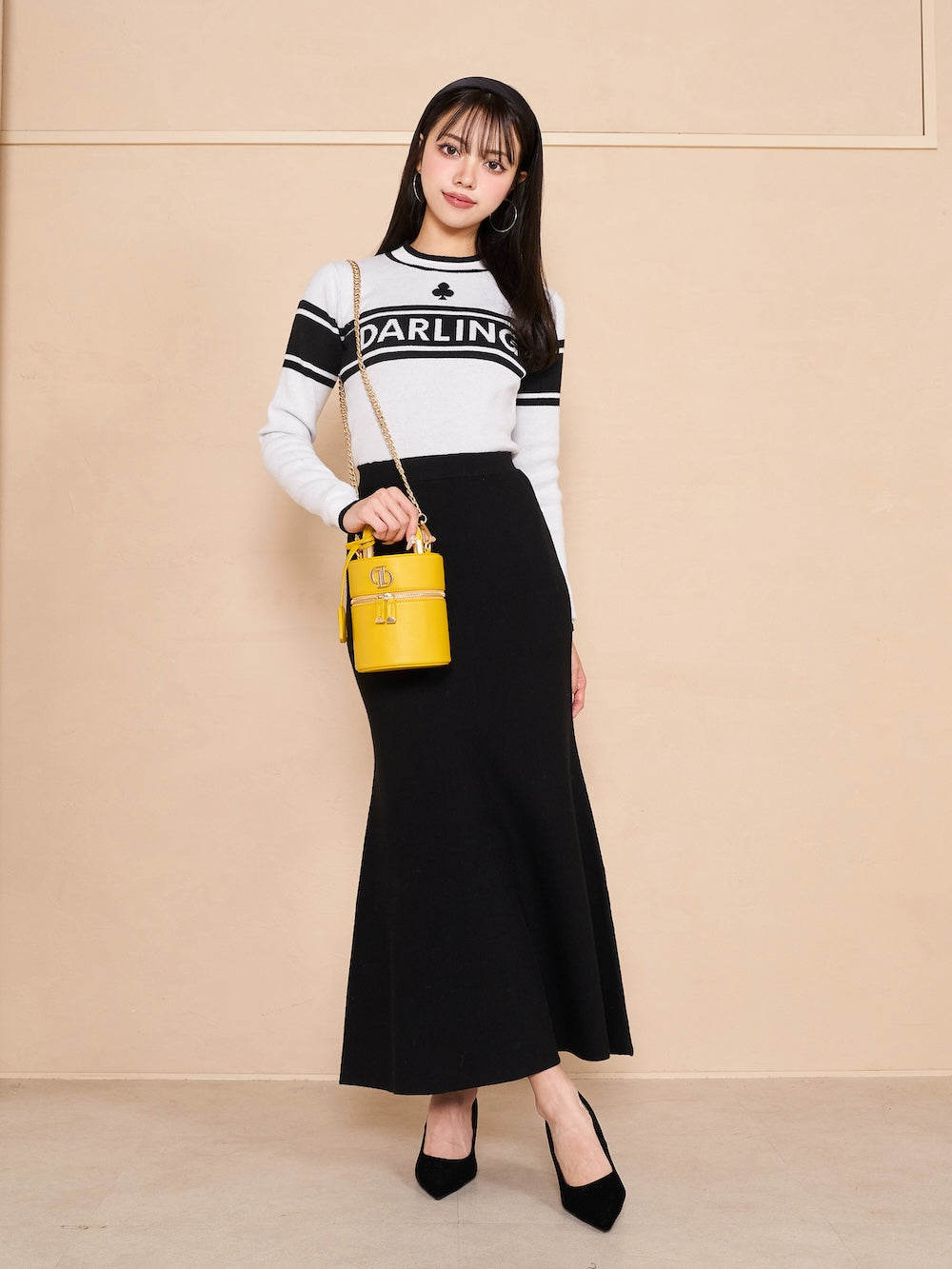 モデル：163cm（着用サイズ：FREE　着用カラー：BLK）