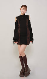 モデル：163cm（着用サイズ：FREE　着用カラー：BLK）