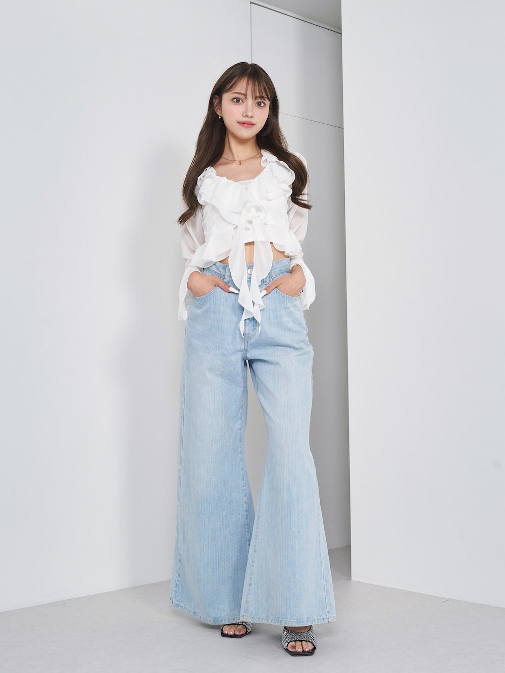 Darich シフォンフリルショートカーディガン シフォンフリルショートカーディガン – Darich