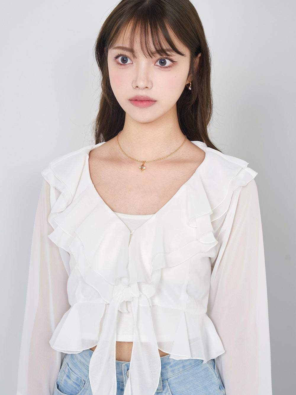 モデル：163cm（着用サイズ：FREE　着用カラー：WHT）