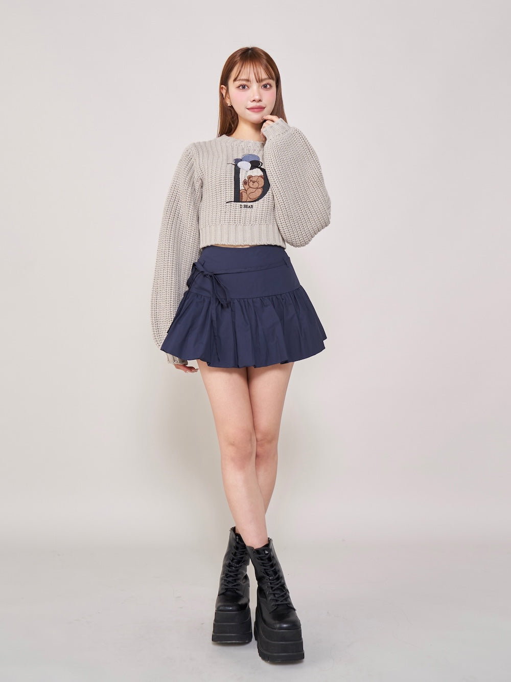 モデル：163cm（着用サイズ：FREE　着用カラー：GRY）