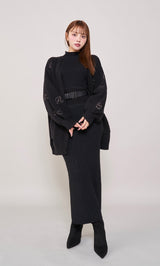 モデル：163cm（着用サイズ：FREE　着用カラー：BLK）