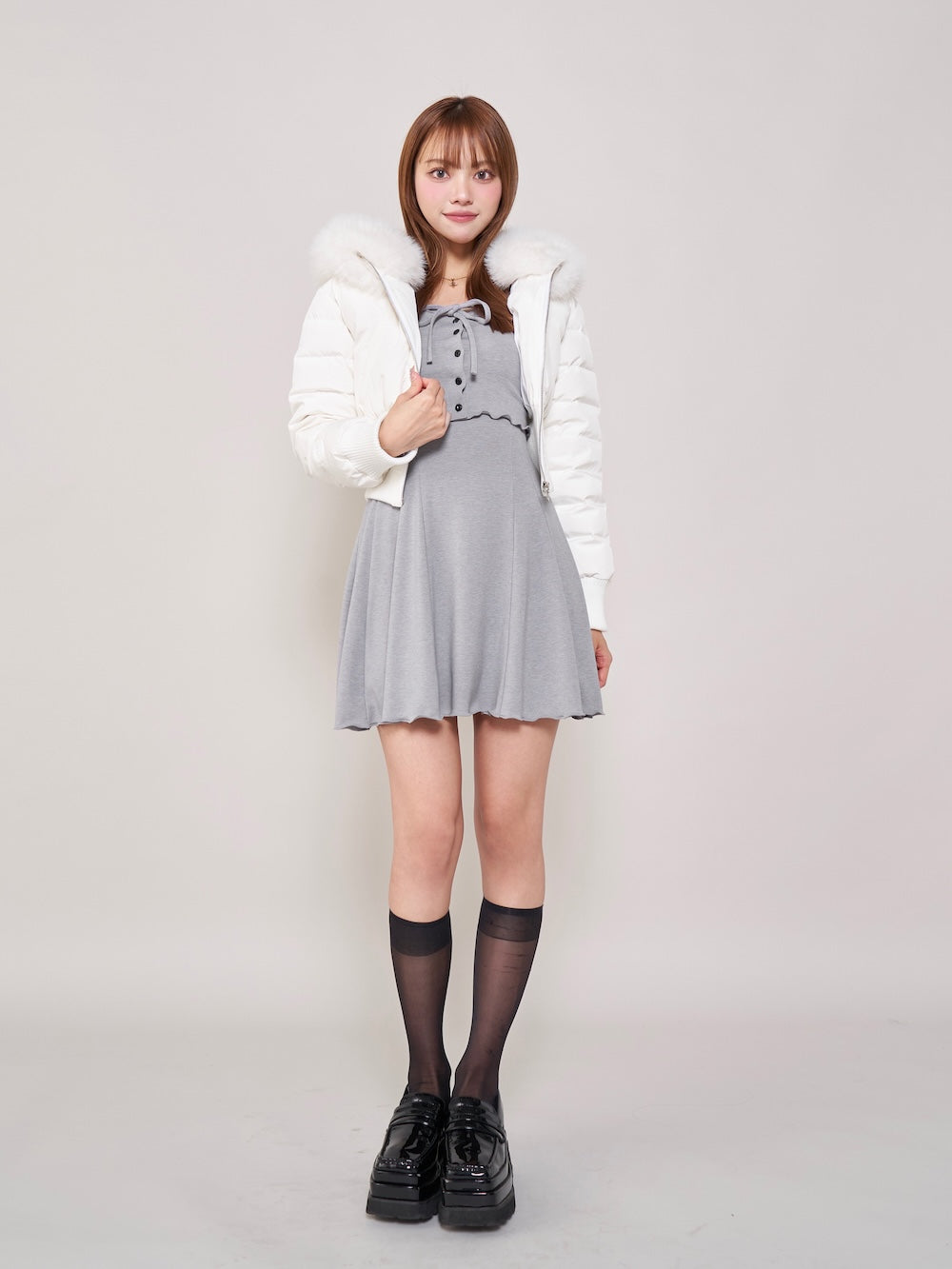 モデル：163cm（着用サイズ：FREE　着用カラー：GRY）
