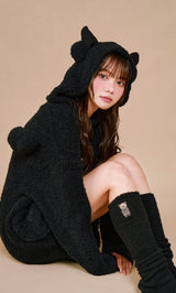 モデル：163cm（着用サイズ：FREE　着用カラー：BLK）