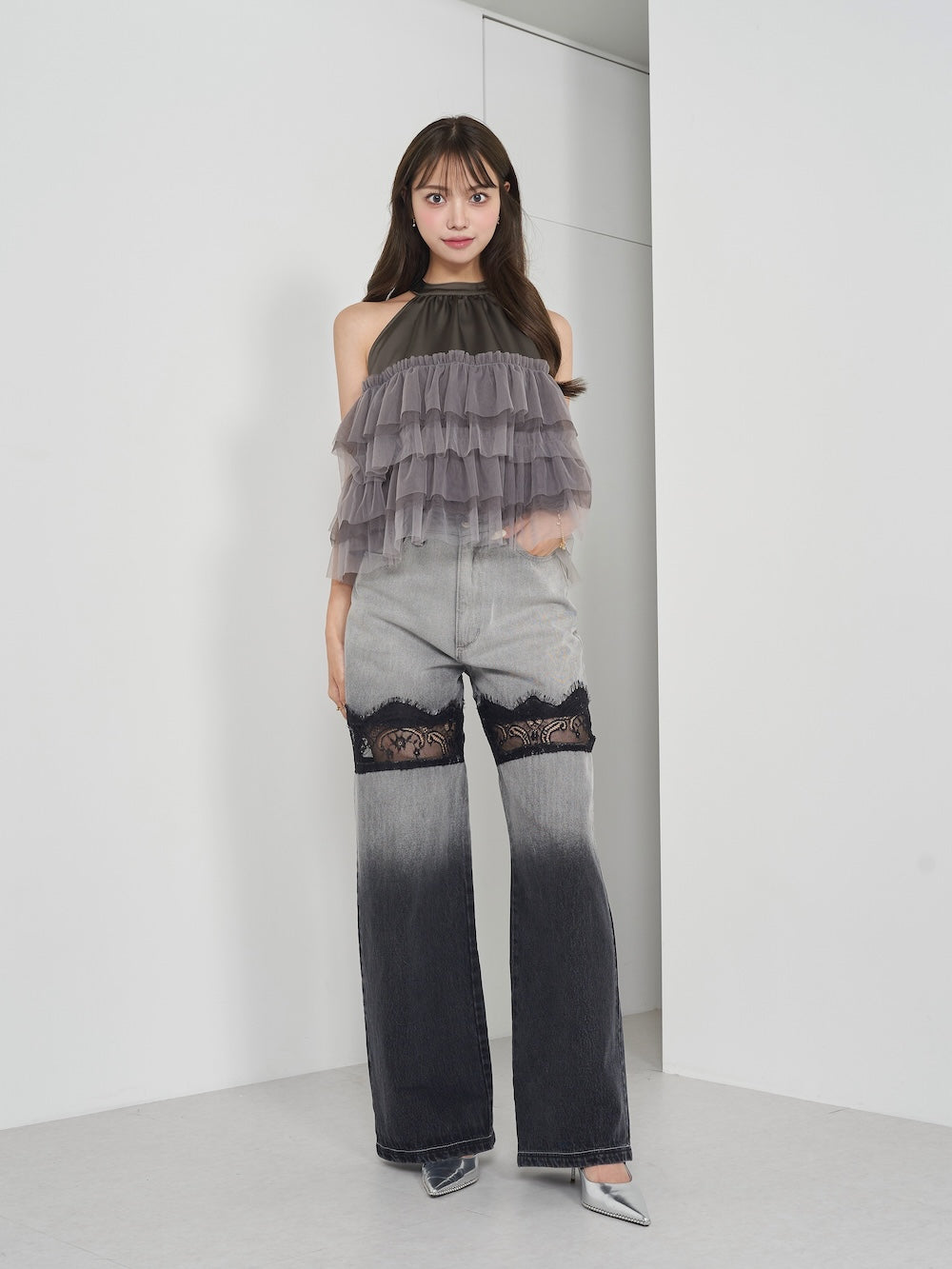 モデル：163cm（着用サイズ：FREE　着用カラー：GRY）