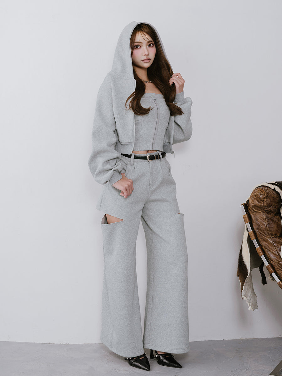 モデル：163cm（着用サイズ：FREE　着用カラー：GRY）