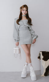 モデル：163cm（着用サイズ：FREE　着用カラー：GRY）