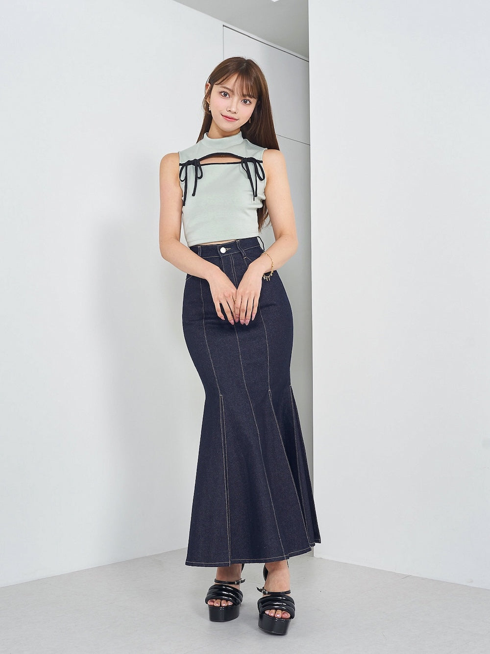 モデル：163cm（着用サイズ：FREE　着用カラー：MNT）