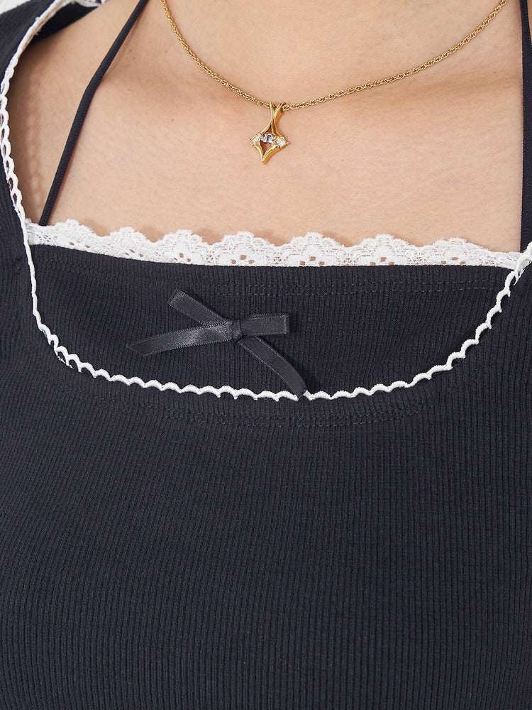 ダーリッチ Darich DDモノグラムスクエアネックトップス