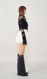 モデル：163cm（着用サイズ：FREE　着用カラー：BLK）