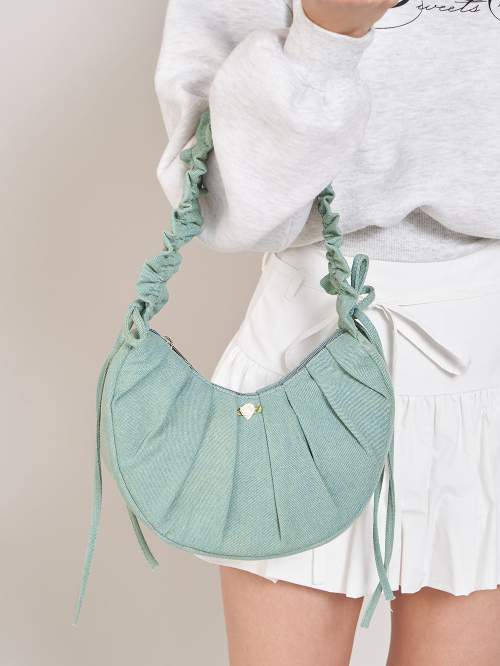 フラワーハンドルミニバッグ