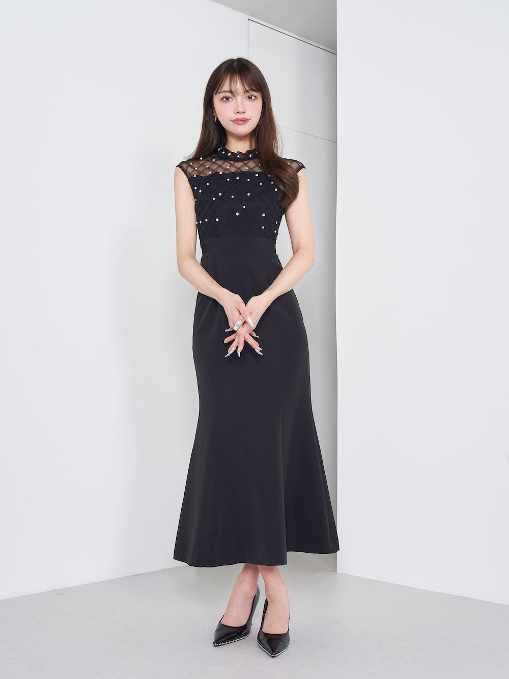 パールビジューネックワイドベアワンピース – Darich
