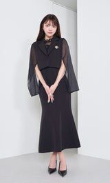 モデル：163cm（着用サイズ：FREE　着用カラー：BLK）