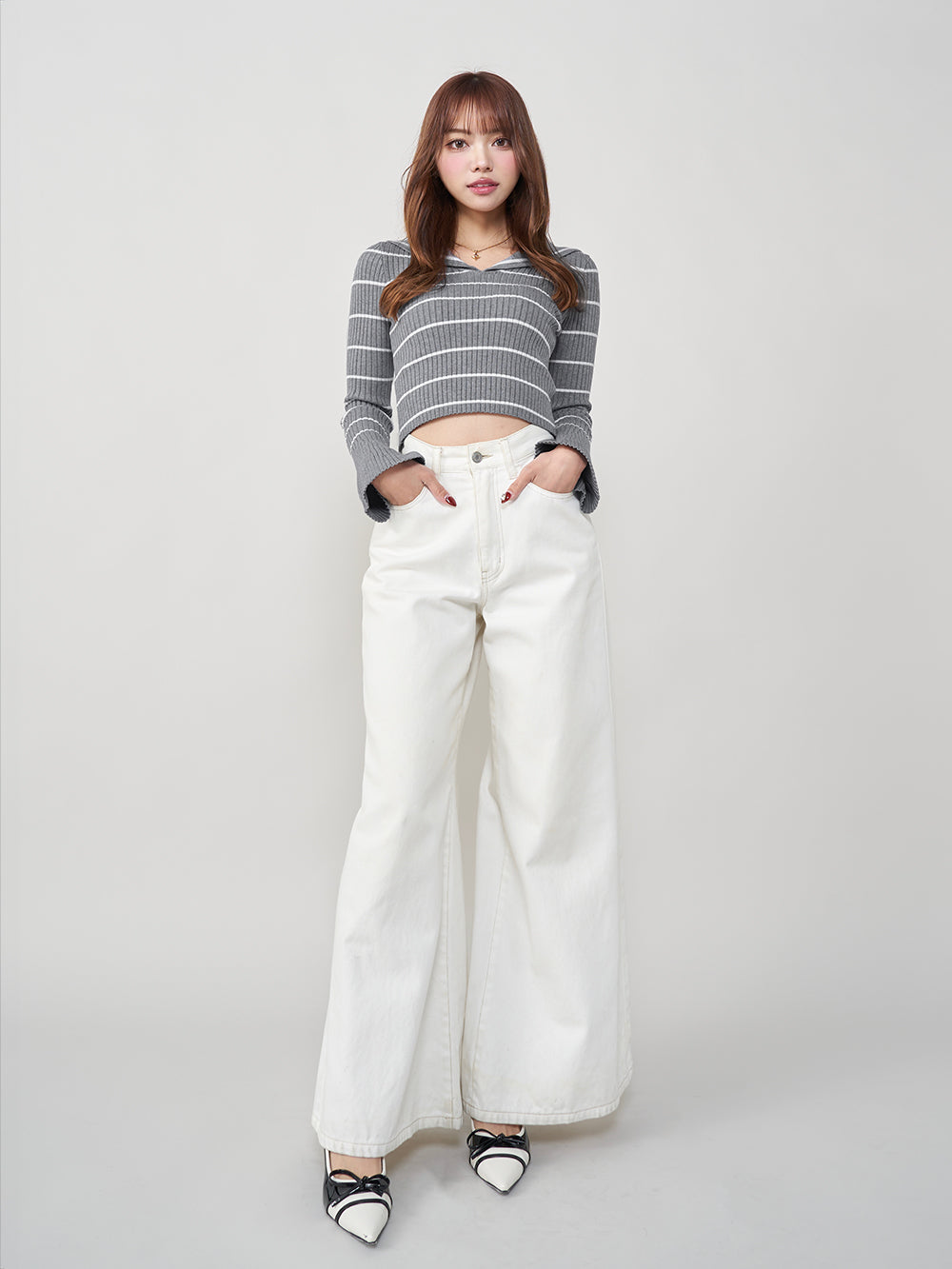 モデル：163cm（着用サイズ：FREE　着用カラー：GRY）