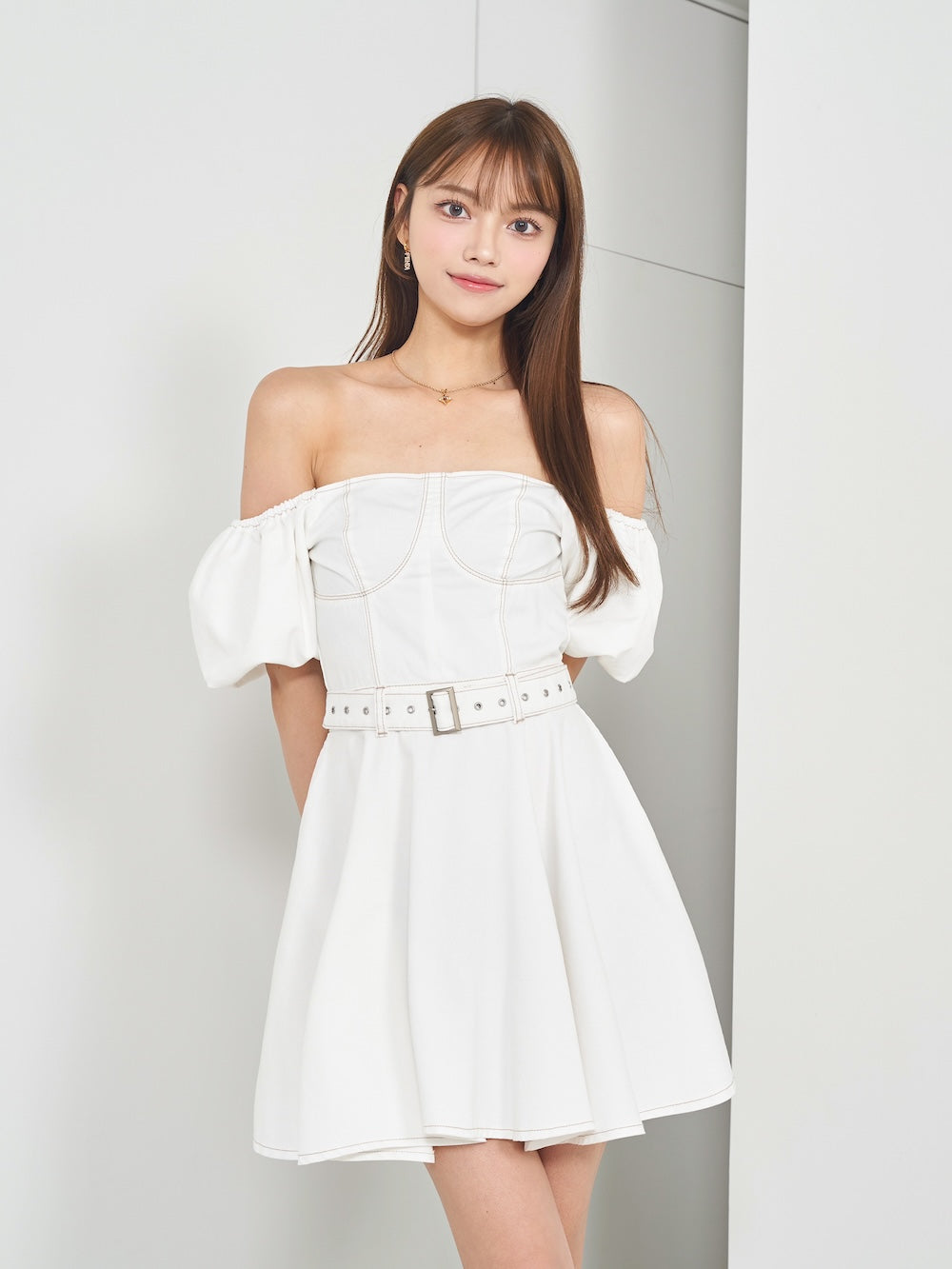 モデル：163cm（着用サイズ：FREE　着用カラー：WHT）